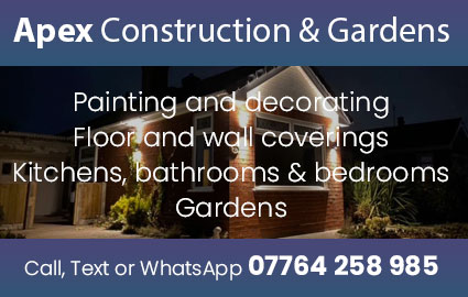 Apex Construction & Gardens: Painting and decorating, Floor and wall coverings, Kitchens, bathrooms & bedrooms, Gardens - Call, Text or WhatsApp 07764 258 985